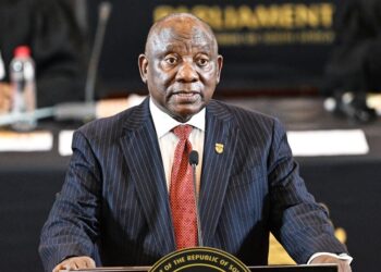 South African President Cyril Ramaphosa during an official appearance following a Constitutional Court ruling on the Phala Phala scandal