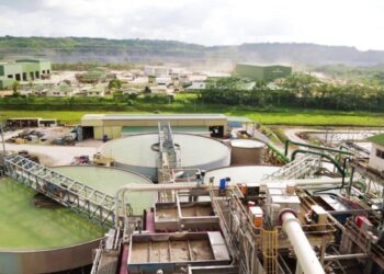 Processing facilities and industrial infrastructure at Gold Fields’ Tarkwa gold mine in Ghana