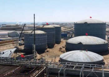Fuel storage tanks and logistics infrastructure at Walvis Bay port in Namibia, proposed as a regional fuel distribution hub for Southern Africa