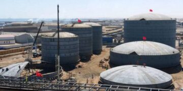 Fuel storage tanks and logistics infrastructure at Walvis Bay port in Namibia, proposed as a regional fuel distribution hub for Southern Africa