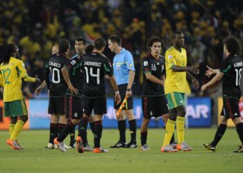 Bafana Bafana players react after South Africa's 2-0 defeat to Mexico in the opening match of the 2026 FIFA World Cup