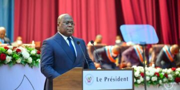 Democratic Republic of Congo President Félix Tshisekedi addresses lawmakers in Kinshasa amid debate over constitutional reforms and presidential term limits