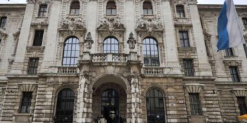 Munich Regional Court where 12 Nigerian nationals were sentenced in a romance scam and money laundering case in Germany