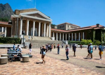 Students walk across the University of Cape Town campus, Africa's highest-ranked university in the QS World University Rankings 2027