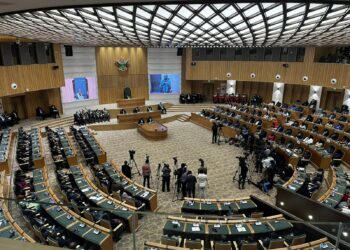 Zimbabwe Senate chamber during a parliamentary sitting as lawmakers consider constitutional amendment legislation in Harare