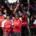 Arsenal supporters celebrate the club's Premier League title victory in Nairobi, Kenya, after President William Ruto invited the English champions to visit the country