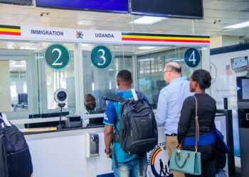 Arrival hall inside Entebbe International Airport in Uganda