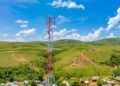 Modern mobile telecommunications tower supporting expanded 4G connectivity in underserved African communities