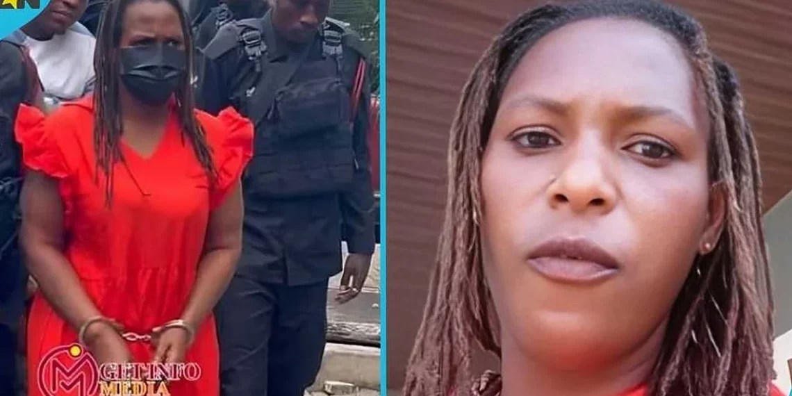 Camilla Alhassan pictured before and during her court case in Accra