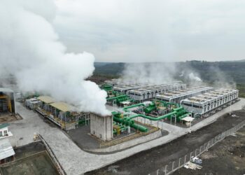 Steam rises from Kenya's geothermal power infrastructure in the Rift Valley, highlighting the country's renewable energy capacity and green industrial ambitions